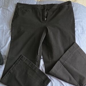 Isaac Mizrahi, Black Wideleg Trousers, Size 18WP.